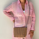 Geometric Cork Shoulder Bag with chain strap