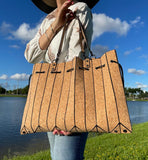 Unique Accordion Cork Bag 2 in 1 Shoulder Bag Tote or Bucket Bag women handbags purse Vegan organic sustainable Eco friendly gift