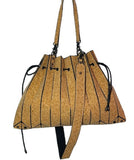 Unique Accordion Cork Bag 2 in 1 Shoulder Bag Tote or Bucket Bag women handbags purse Vegan organic sustainable Eco friendly gift