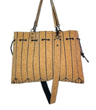 Unique Accordion Cork Bag 2 in 1 Shoulder Bag Tote or Bucket Bag women handbags purse Vegan organic sustainable Eco friendly gift