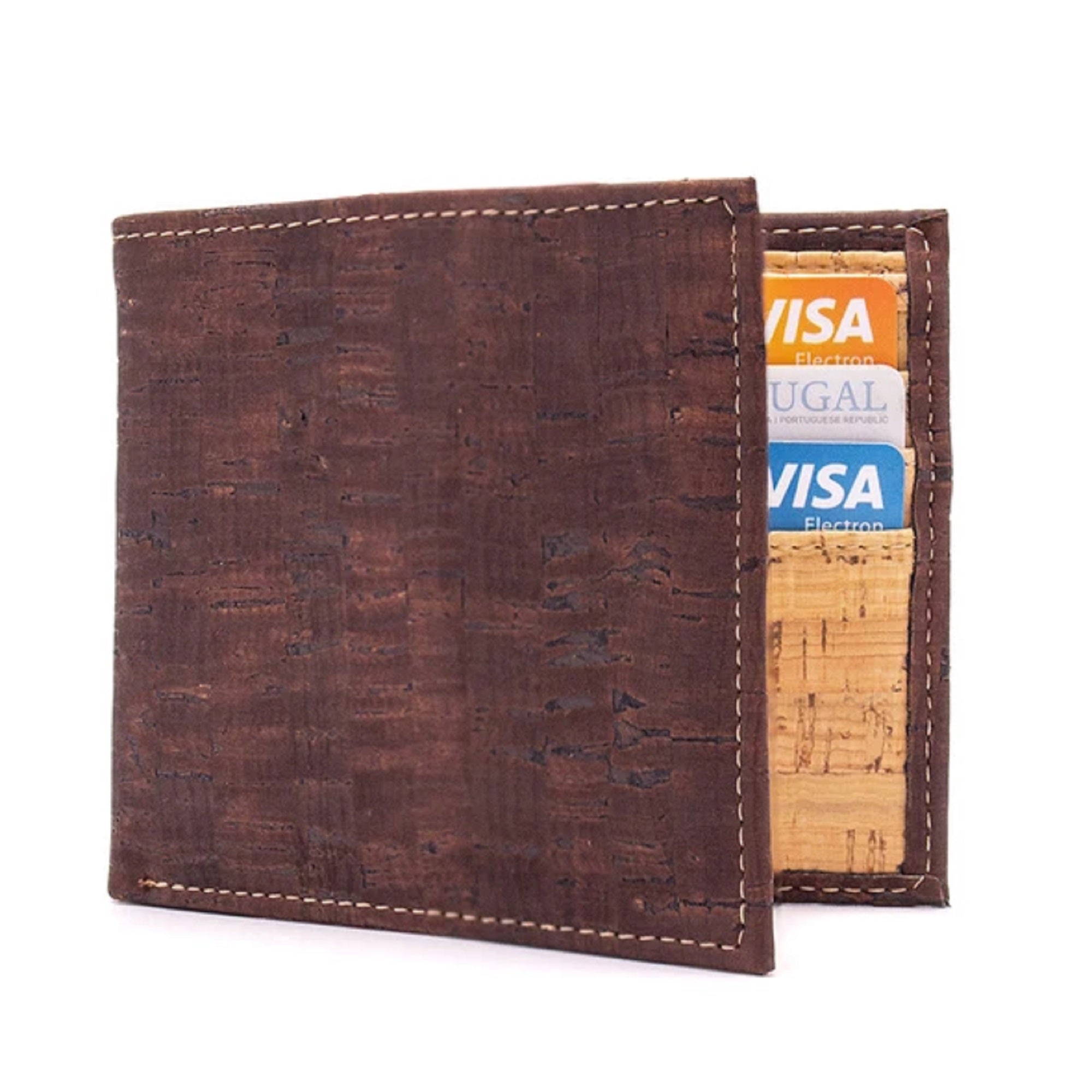 Simple Handmade Mens Brown Slim Long Wallet Blue Bifold Slim Card Wall –  iwalletsmen