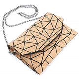 Geometric Cork Shoulder Bag Envelop Style