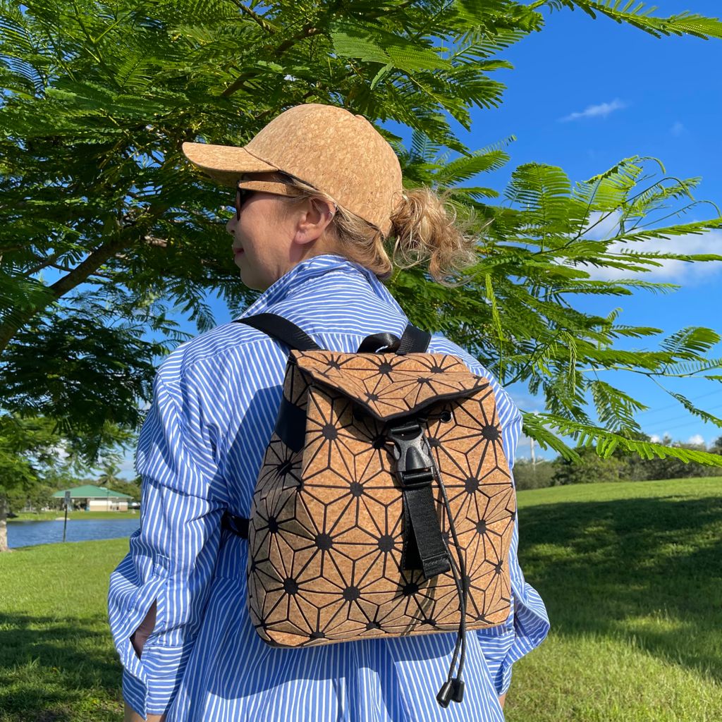 Geometric Cork Backpack – Cork Culture US display picture 2