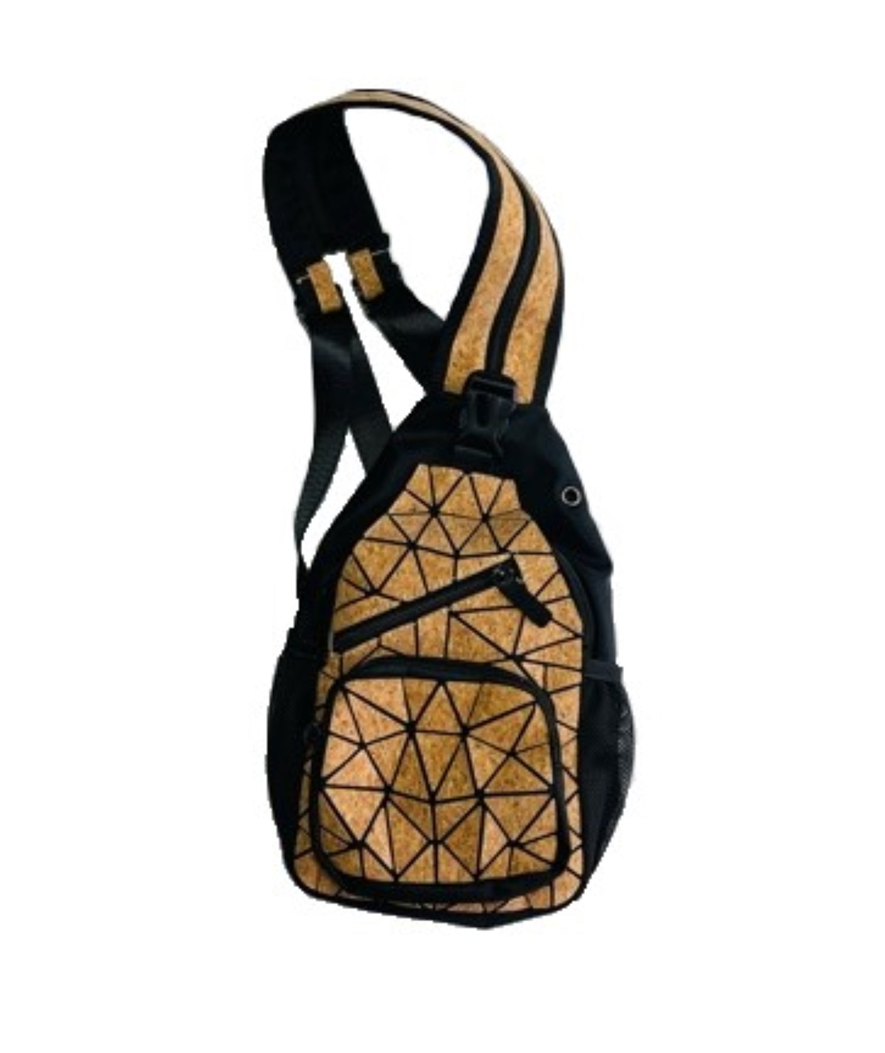 Adjustable Geometric Pattern Wide Shoulder Strap Crossbody Bag